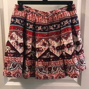Red, Cream, and Navy mini skirt